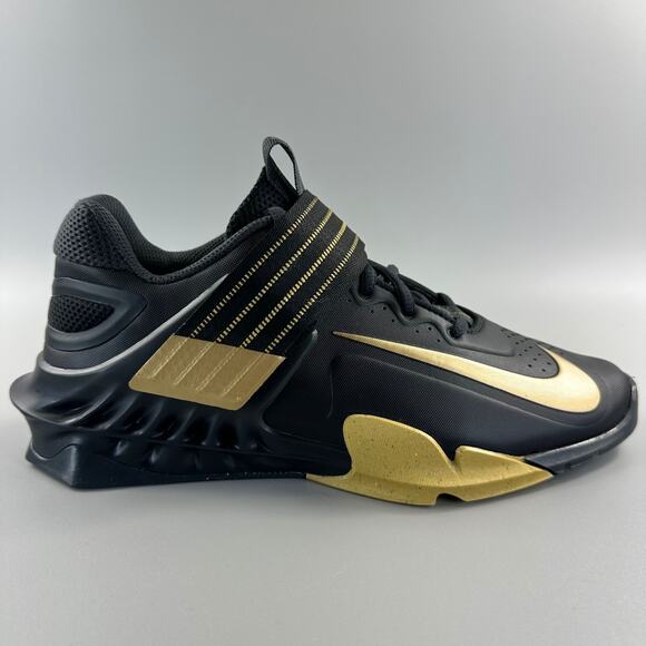 Nike Savaleos Men Size 7 Black Gold SBD Power Olympic Weightlifting Shoes NEW - Picture 1 of 6